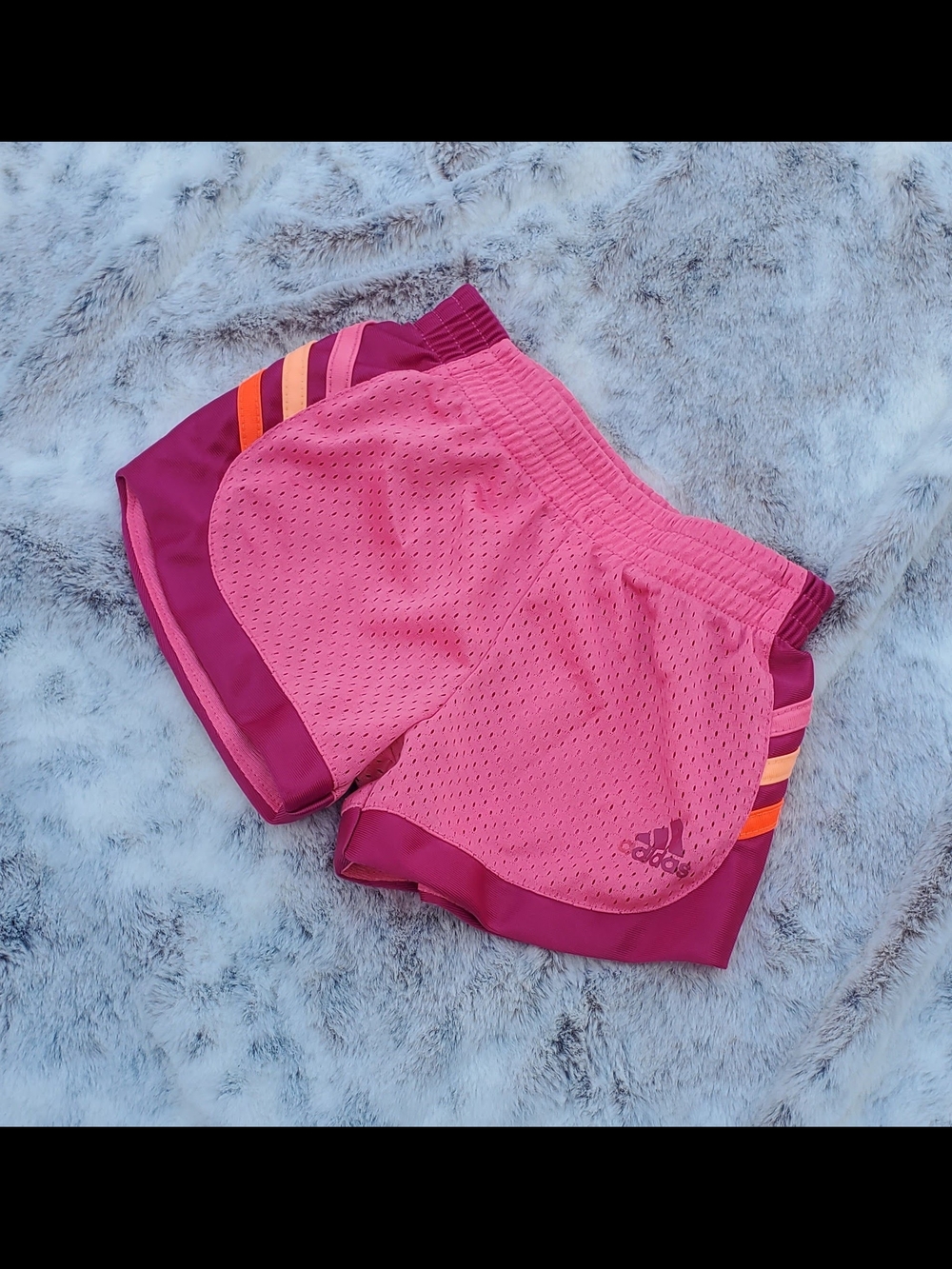 adidas 3T Toddler Pink Athletic Shorts with Contrast Stripes